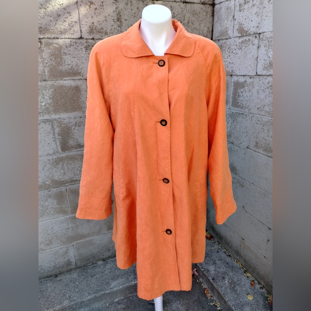 Bernardo Vintage Button Down Padded Shoulder Trench Coat